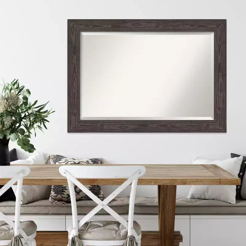 Miroir mural biseauté noir de 42 po x 30 po – Amanti Art : Rectangle moderne, aucun assemblage requis