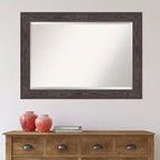 Miroir mural biseauté noir de 42 po x 30 po – Amanti Art : Rectangle moderne, aucun assemblage requis