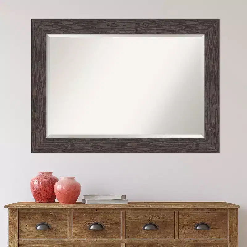 Miroir mural biseauté noir de 42 po x 30 po – Amanti Art : Rectangle moderne, aucun assemblage requis