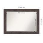 Miroir mural biseauté noir de 42 po x 30 po – Amanti Art : Rectangle moderne, aucun assemblage requis