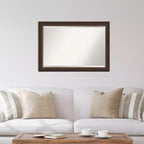 Miroir mural biseauté Lara Bronze en bois 41 po x 29 po - Amanti Art : Rectangulaire moderne, aucun assemblage requis