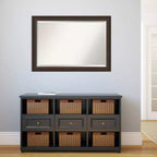 Miroir mural biseauté Lara Bronze en bois 41 po x 29 po - Amanti Art : Rectangulaire moderne, aucun assemblage requis