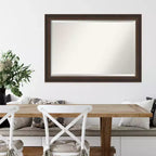 Miroir mural biseauté Lara Bronze en bois 41 po x 29 po - Amanti Art : Rectangulaire moderne, aucun assemblage requis