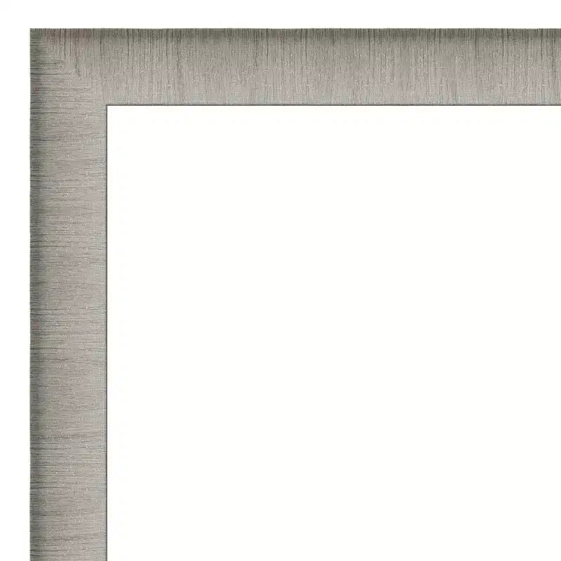 Miroir mural élégant et étroit de salle de bain 29" x 29" sans biseau étain brossé - Amanti Art : Carré, fixation murale, quincaillerie incluse