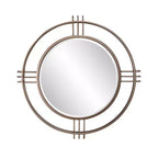 Howard Elliott 40" Casimir Deep Gold Round Wall Mirror with Handcrafted Iron Frame
