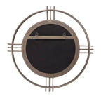 Miroir mural rond Howard Elliott 40 po Casimir en or profond avec cadre en fer forgé à la main
