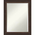 23" x 29" Beveled Lara Bronze Wood Wall Mirror - Amanti Art: Modern Rectangular, No Assembly, Includes Hardware