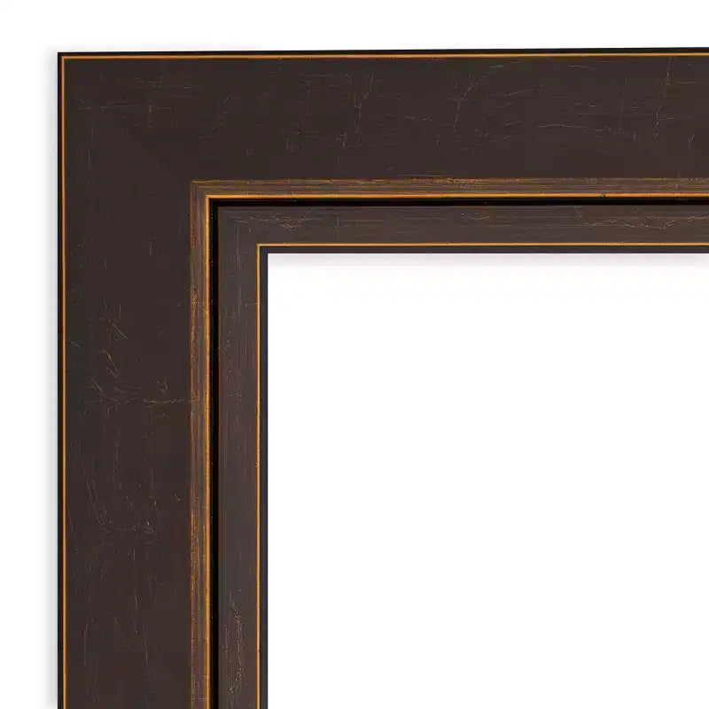 Miroir mural biseauté 23" x 29" Lara Bronze - Amanti Art : Moderne rectangulaire, aucun assemblage, quincaillerie incluse