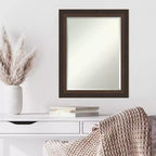 Miroir mural biseauté 23" x 29" Lara Bronze - Amanti Art : Moderne rectangulaire, aucun assemblage, quincaillerie incluse
