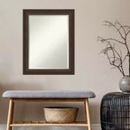 Miroir mural biseauté 23" x 29" Lara Bronze - Amanti Art : Moderne rectangulaire, aucun assemblage, quincaillerie incluse