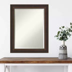 Miroir mural biseauté 23" x 29" Lara Bronze - Amanti Art : Moderne rectangulaire, aucun assemblage, quincaillerie incluse