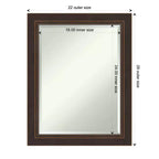 Miroir mural biseauté 23" x 29" Lara Bronze - Amanti Art : Moderne rectangulaire, aucun assemblage, quincaillerie incluse