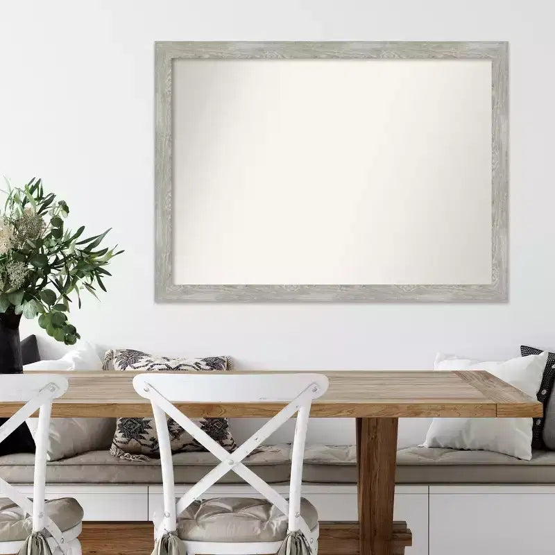 Miroir mural étroit lavé gris colombe non biseauté 42" x 31" - Amanti Art