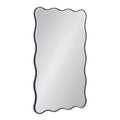 Kate & Laurel All Things Decor 24"X36" Viona Rectangle Scalloped Mirror Navy Blue