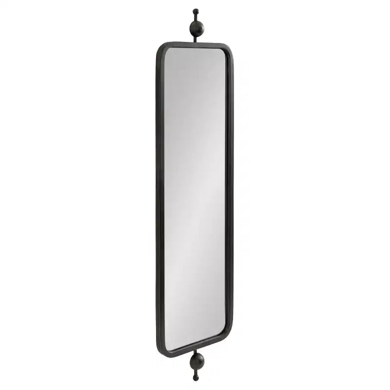 Kate & Laurel All Things Decor 9"x36" Kasota Slim Rectangle Mirror Metal Black
