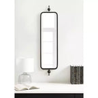 Kate & Laurel All Things Decor Miroir rectangulaire mince Kasota 9"x36" en métal noir