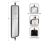 Kate & Laurel All Things Decor Miroir rectangulaire mince Kasota 9"x36" en métal noir
