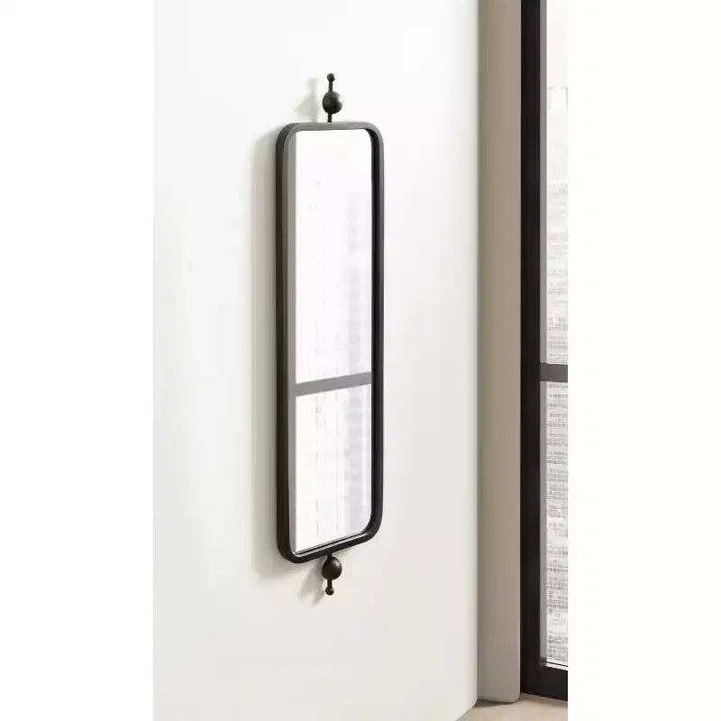 Kate & Laurel All Things Decor Miroir rectangulaire mince Kasota 9"x36" en métal noir