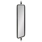 Kate & Laurel All Things Decor Miroir rectangulaire mince Kasota 9"x36" en métal noir