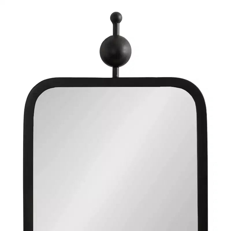 Kate & Laurel All Things Decor Miroir rectangulaire mince Kasota 9"x36" en métal noir