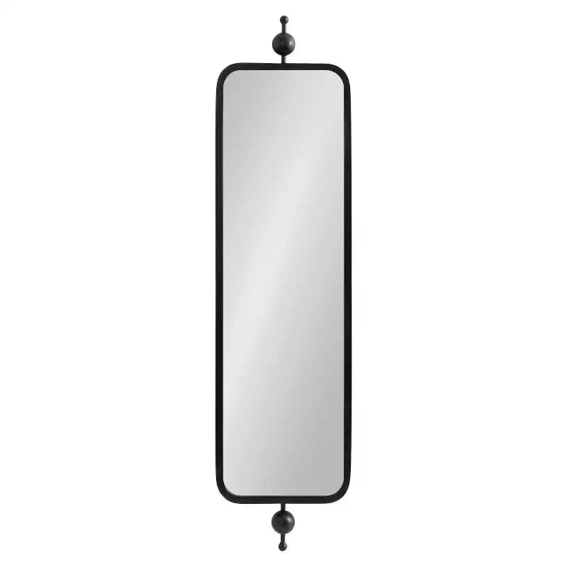 Kate & Laurel All Things Decor Miroir rectangulaire mince Kasota 9"x36" en métal noir