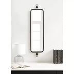 Kate & Laurel All Things Decor Miroir rectangulaire mince Kasota 9"x36" en métal noir