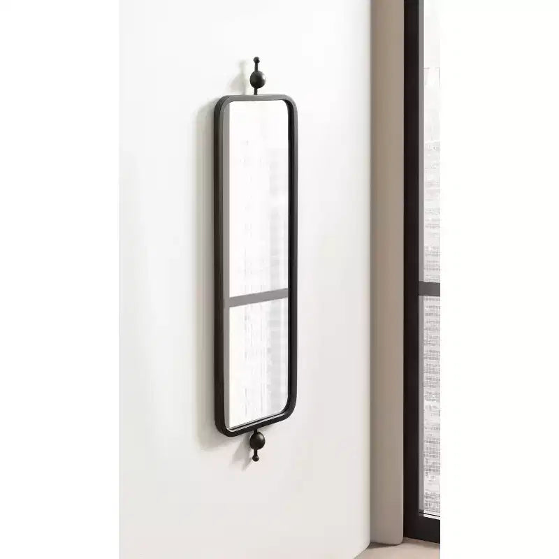 Kate & Laurel All Things Decor Miroir rectangulaire mince Kasota 9"x36" en métal noir