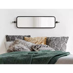 Kate & Laurel All Things Decor Miroir rectangulaire mince Kasota 9"x36" en métal noir