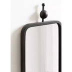 Kate & Laurel All Things Decor Miroir rectangulaire mince Kasota 9"x36" en métal noir