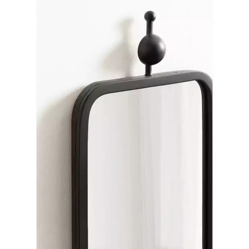 Kate & Laurel All Things Decor Miroir rectangulaire mince Kasota 9"x36" en métal noir
