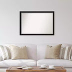Miroir Mural Étroit Non Biseauté Eva Noir Argent 39" x 27" - Amanti Art