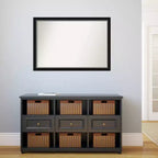 Miroir Mural Étroit Non Biseauté Eva Noir Argent 39" x 27" - Amanti Art