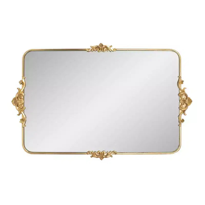 Miroir de courtoisie rectangulaire Howard Elliott 26"x40" Wanstead Park doré à la feuille d'or