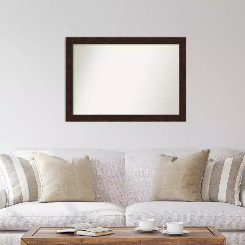 Miroir mural étroit William Mottled Bronze non biseauté 40" x 28" - Amanti Art