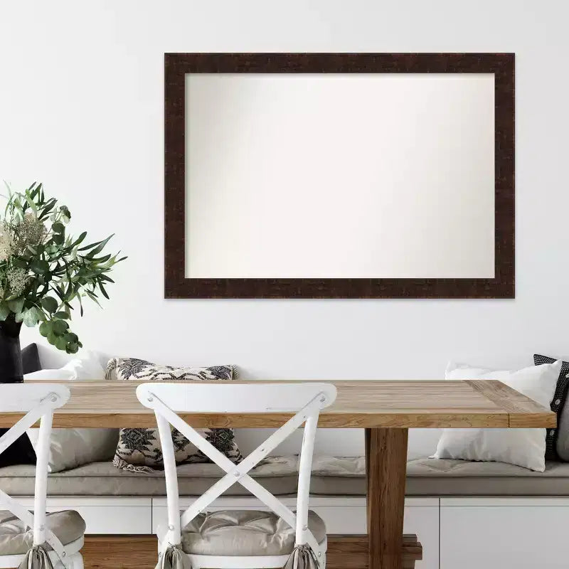 Miroir mural étroit William Mottled Bronze non biseauté 40" x 28" - Amanti Art
