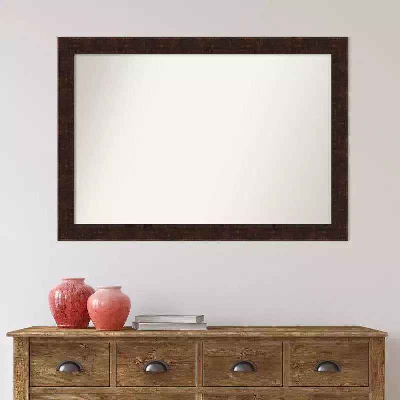Miroir mural étroit William Mottled Bronze non biseauté 40" x 28" - Amanti Art
