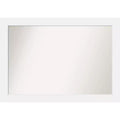 41" x 29" Non-Beveled Corvino White Wood Wall Mirror - Amanti Art: Modern Rectangle, Includes Mounting Hardware