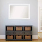 Miroir mural Corvino blanc en bois non biseauté de 41 po x 29 po - Amanti Art : Rectangle moderne, fixation incluse