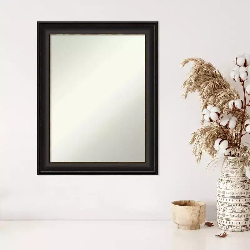 Miroir mural trio non biseauté 23" x 29" en bronze huilé – Amanti Art : Rectangle moderne, fixation incluse