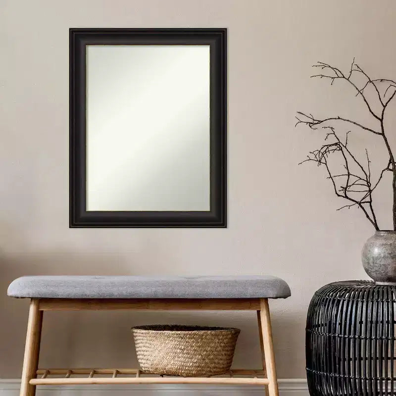 Miroir mural trio non biseauté 23" x 29" en bronze huilé – Amanti Art : Rectangle moderne, fixation incluse