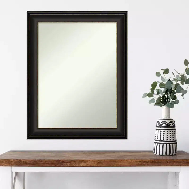Miroir mural trio non biseauté 23" x 29" en bronze huilé – Amanti Art : Rectangle moderne, fixation incluse
