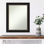 Miroir mural trio non biseauté 23" x 29" en bronze huilé – Amanti Art : Rectangle moderne, fixation incluse