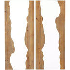 Lot de 2 miroirs muraux contemporains en bois marron – Olivia & May : rectangulaire fait main, bord brut, aucun assemblage requis
