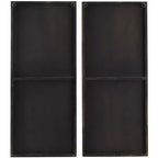 Lot de 2 miroirs muraux contemporains en bois marron – Olivia & May : rectangulaire fait main, bord brut, aucun assemblage requis