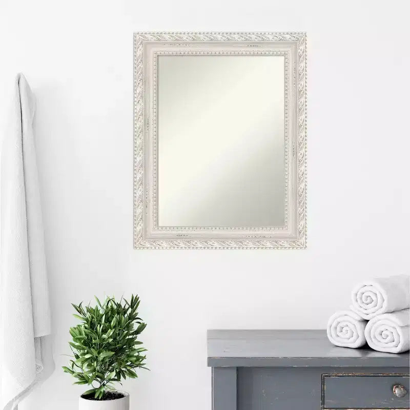 Miroir mural en bois Opera 61x76 cm, rectangulaire moderne, aucun assemblage requis - Amanti Art
