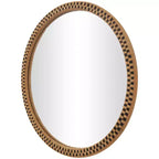 Miroir mural à carreaux tissé à la main en bois 32"x32" marron - Olivia & May