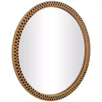 Miroir mural à carreaux tissé à la main en bois 32"x32" marron - Olivia & May