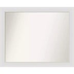 32" x 26" Non-Beveled Flair Soft White Narrow Wall Mirror - Amanti Art: Modern Rectangle, Polystyrene Frame, Included Mounting Hardware