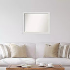 Miroir mural étroit Flair Soft White non biseauté de 32" x 26" - Amanti Art : Rectangle moderne, cadre en polystyrène, quincaillerie de montage incluse