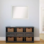 Miroir mural étroit Flair Soft White non biseauté de 32" x 26" - Amanti Art : Rectangle moderne, cadre en polystyrène, quincaillerie de montage incluse